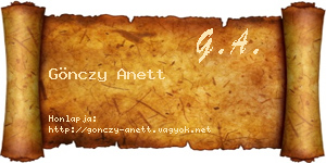 Gönczy Anett névjegykártya